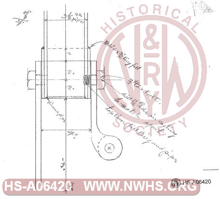 Sketch of repair to brake for Gate and Chute, Dwight Coal Wharf