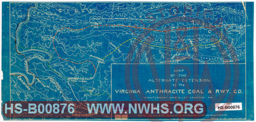 Map of the alternate extension of the Virginia Anthracite Coal & Rwy. Co. Montgomery and Giles County Va
