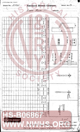Girders and Floor Plan for Bridge #2081, Clare Yard, OH