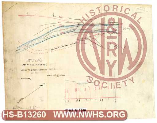 Map and Profile, Wrights Cr. Crossing, Sta. 129