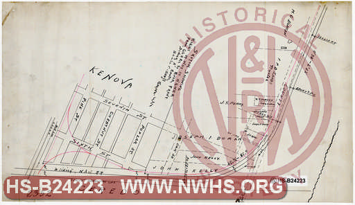 Sketch Showing Right of Way of N&W RR from C&O Ry to River Front, "Siding A" Route