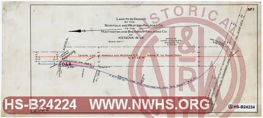 Land to be Deeded by the N&W RR to the Huntington and Big Sandy Railroad Co. at Kenova W.Va.