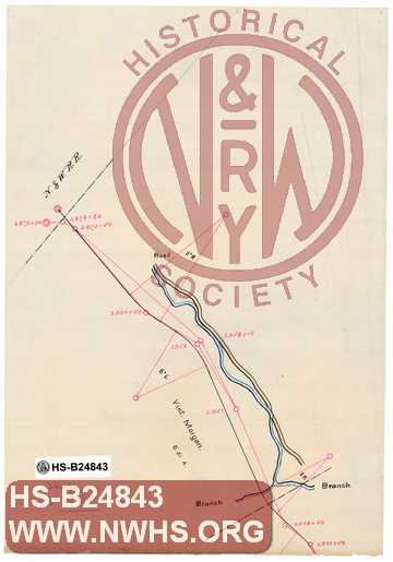 Untitled extension to drawing of Holston Lines, Porters Summit to N&W RR