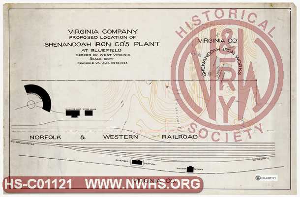 Virginia Company - Shenandoah Iron Co. Plant at Bluefield, WV  (Proposed Location Plan)