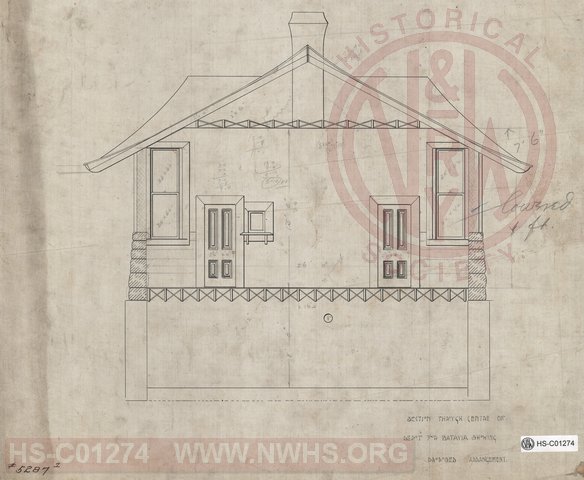 Batavia OH station, Section Throught Centre of Depot showing proposed arrangement