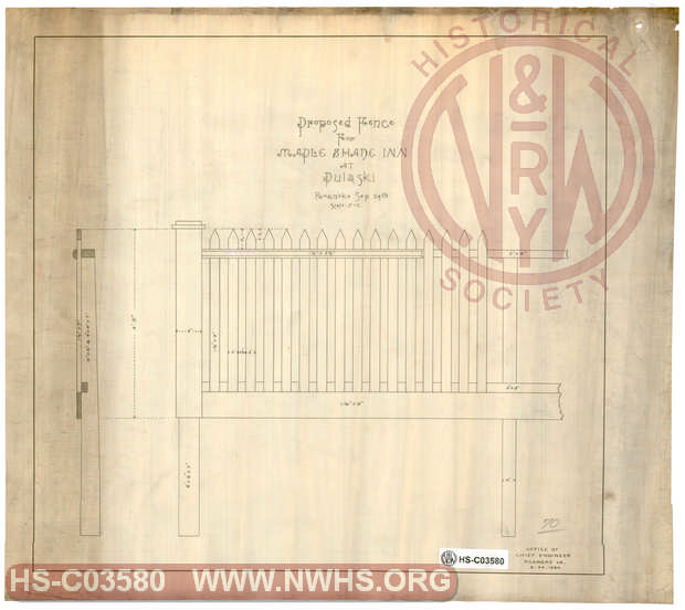 Proposed Fence for Maple Shade Inn at Pulaski