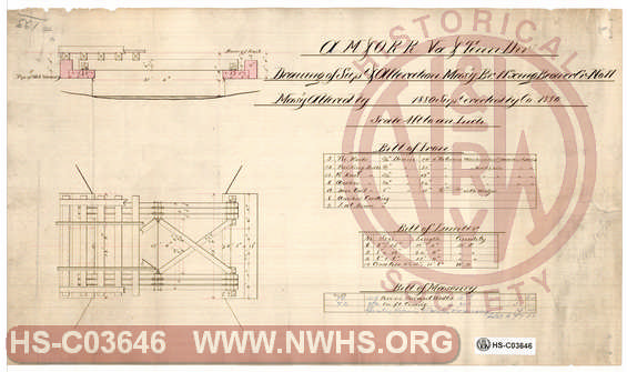 AM&O RR Virginia & Tenn. Division, Drawing of Superstructure and Alternation to Masonry, Bridge No. 401, 11th Crossing of Beaver Creek