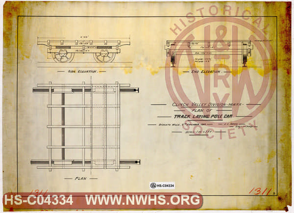 Clinch Valley Division - N&W RR, Plan of Track Laying Pole Car