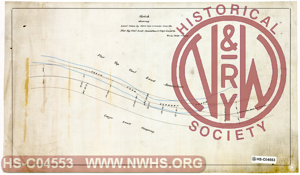Sketch showing land taken by North Fork Extension from Flat Top Coal Land Association & Crozer Land Co.