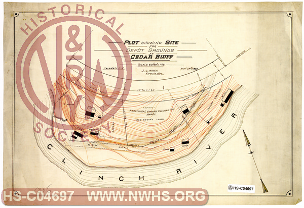 Plot Showing Site for Depot Grounds at Cedar Bluffs