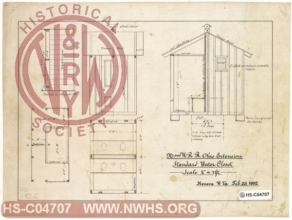 N&W RR Ohio Extension, Standard Water Closet