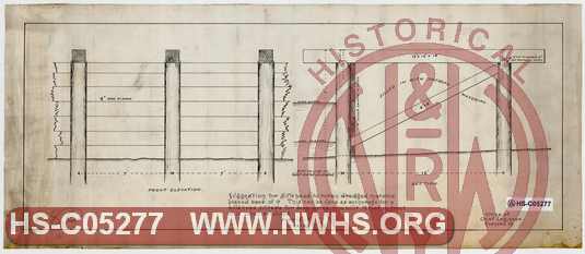 N&W RR. Suggestion for Bulkhead to retain dredged material placed back of it. This can be used as anchorage for a bulkhead suitable for deep water to be build 12 feet in front of it when required