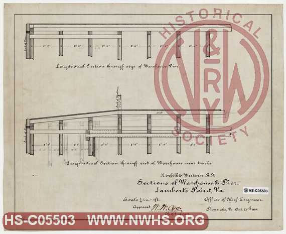 N&W RR, Sections of Warehouse & Pier, Lambert's Point, Va.
