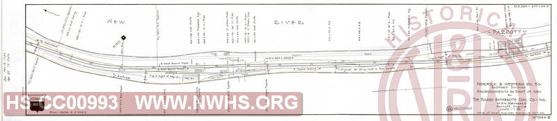 N&W Rwy, Encroachments on Right of Way by Pulaski Anthracite Coal Co., MP 309+4345.5'  Parrott, VA