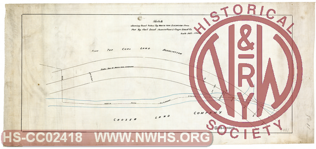 Sketch showing land taken by North Fork Extension from Flat Top Coal Land Association & Crozer Land Co.