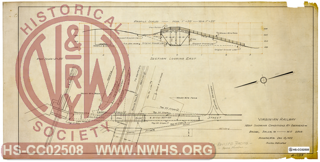 VGN, Map showing Conditions at Overhead Bridge, Salem, Va - MP 250.6