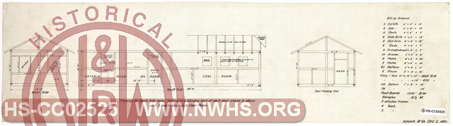 N&W RR Ohio Extension, Framing of Temporary Engine House at Kenova, 