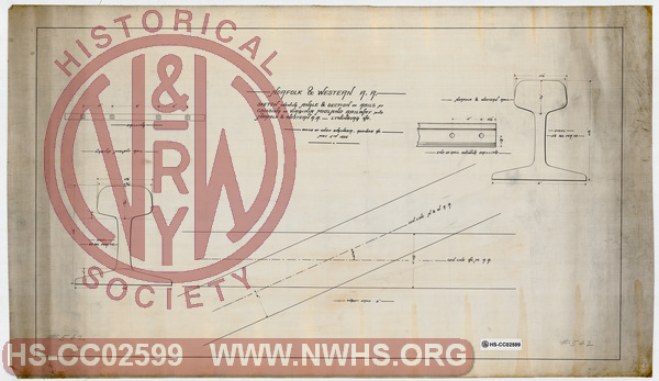 N&W RR, Sketch Showing Angle & Section of Rails at Crossing of Virginia Midland Railway and Norfolk & Western RR - Lynchburg Va.
