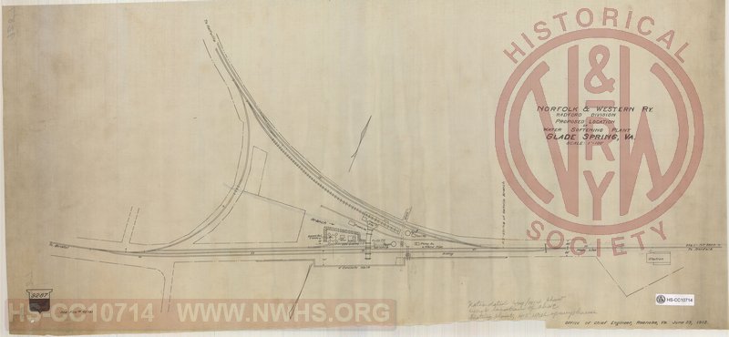 N&W Ry Radford Division Proposed Location of Water Softening Plant Glade Spring, Va