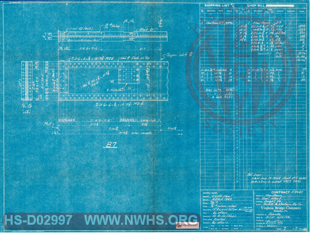 Details of Floor Beam for Overhead Coaling Station, Dwight VA (Repairs)