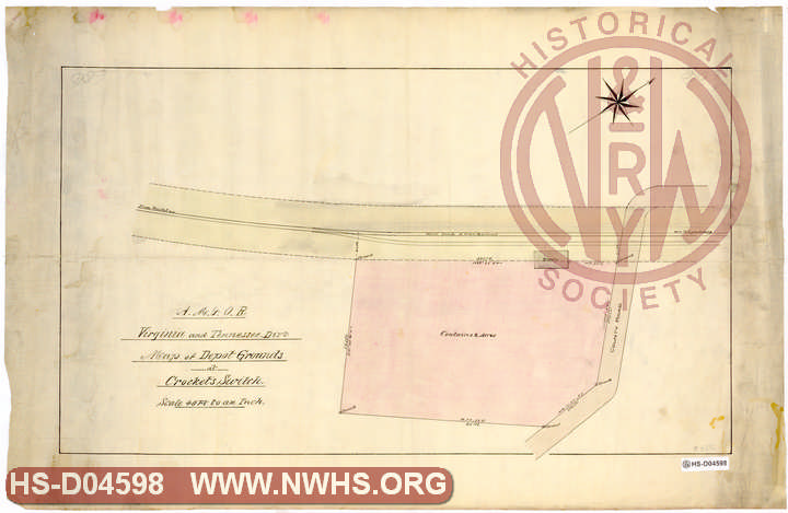 AM&O, Virginia and Tennesse Divn., Map of Depot Grounds at Crocket's Switch