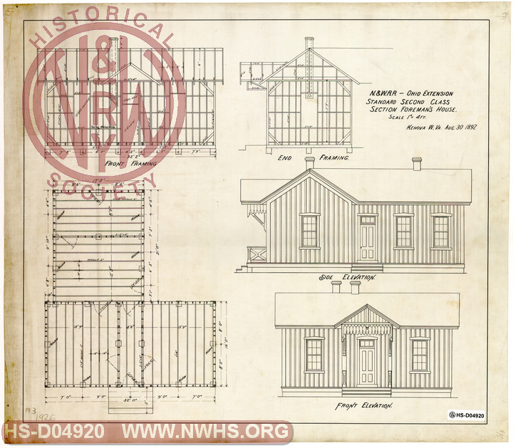 N&W RR Ohio Extension, Standard Second Class Section Foreman's House