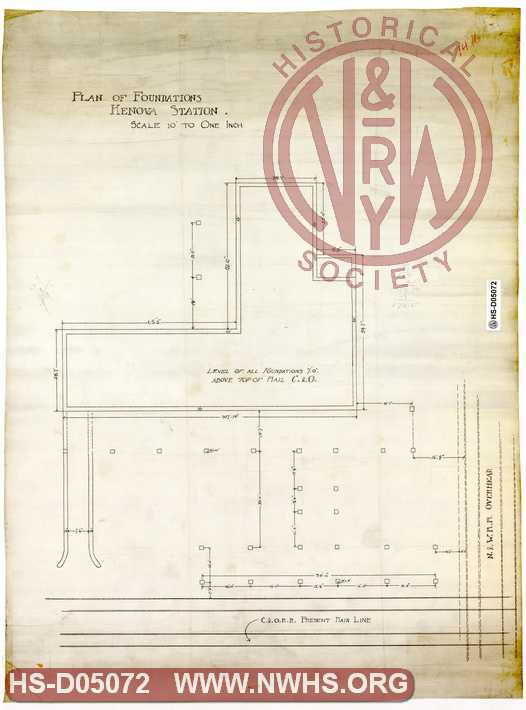 Plan of Foundations, Kenova Station