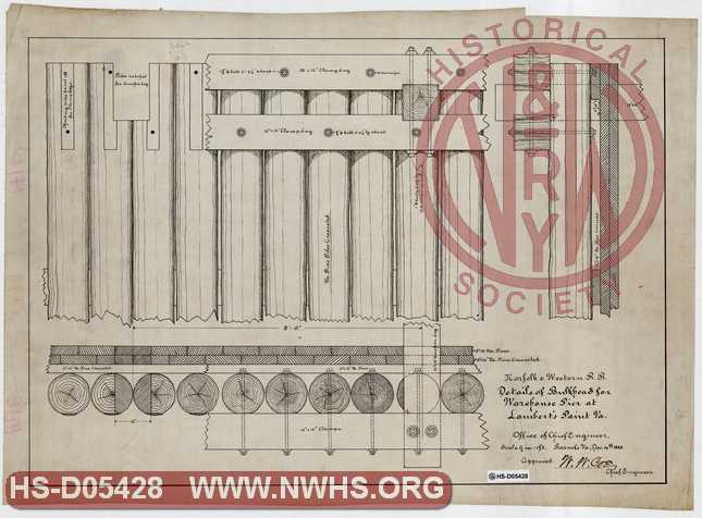 N&W RR, Details of Bulkhead for Warehouse Pier at Lambert's Point Va.