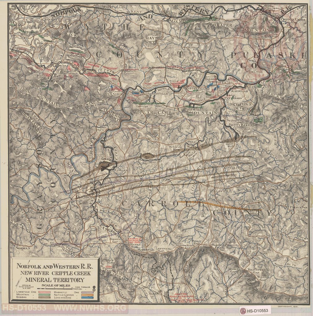 Norfolk and Western RR, New River Cripple Creek, Mineral Territory