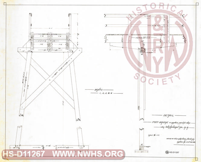Detail Foot Bridge to Roanoke Machine Work over Shenandoah Val R.R., Office of Chief Engineer N&W R.R.