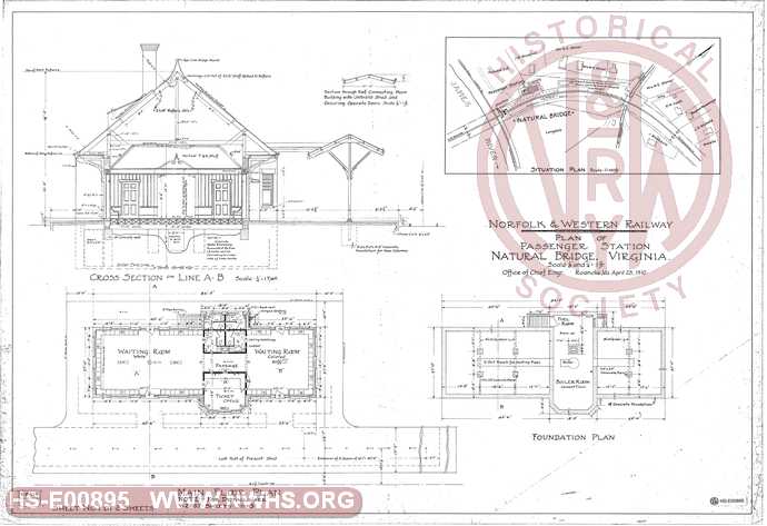 Plan of Passenger Station Natural Bridge, VA  sheet 1 of 2