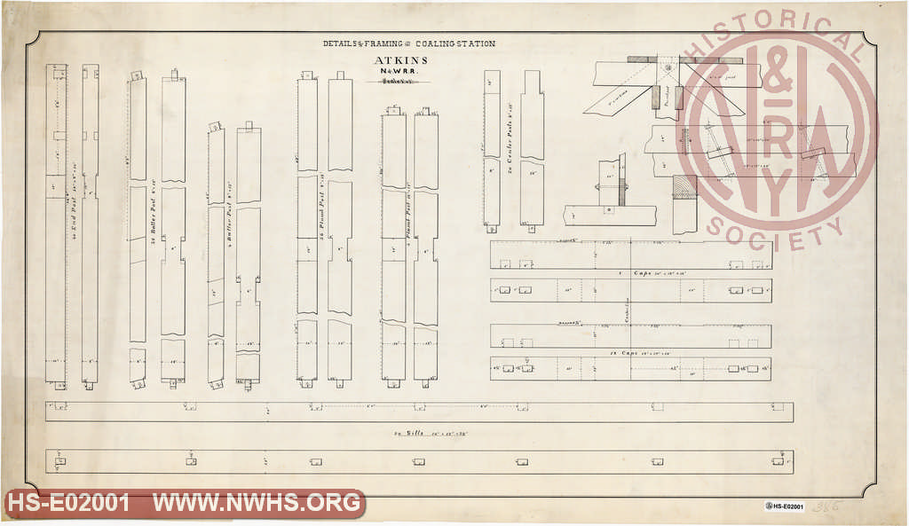 Details & Framing for Coaling Station, Atkins, N&W RR