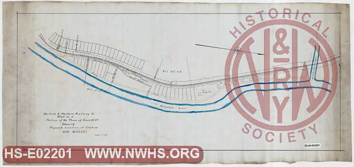 N&W Ry, Map of a Portion of the Town of Rock, W.Va. Showing Proposed Location of Station and Grounds