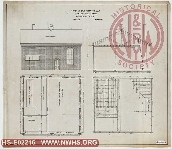 N&W RR, Plan for Boiler House, Warehouse No. 2