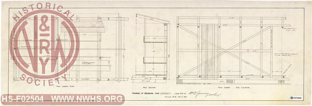 N&W RR Ohio Extension, Framing for Boarding Cars (Sleepers)