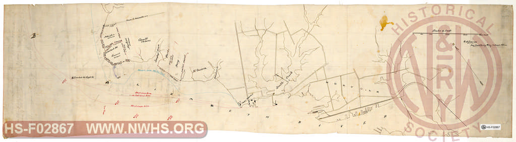 Untitled. "Lamberts Point Va - acreage of farms" - Appears to be a very early survey of Lambert's Point.