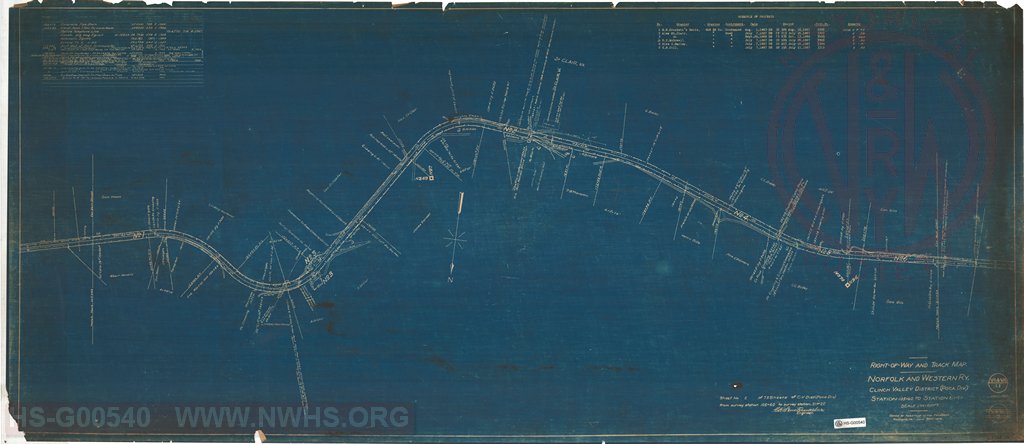 Right-of-Way and Track-Map, Norfolk and Western Ry., Clinch Valley District (Poca Div.) Station 105+60 to Station 211+20