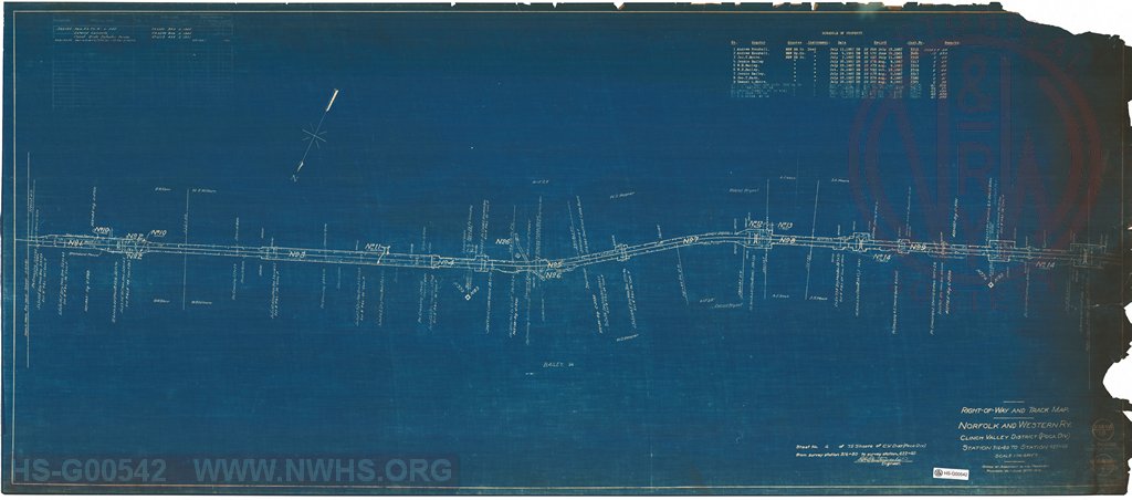 Right-of-Way and Track-Map, Norfolk and Western Ry., Clinch Valley District (Poca Div.) Station 316+80 to Station 422+40