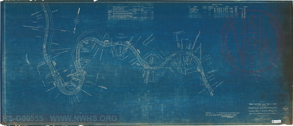Right-of-Way and Track-Map, Norfolk and Western Ry., Clinch Valley District (Poca Div.) Station  1689+60 to Station 1795+20