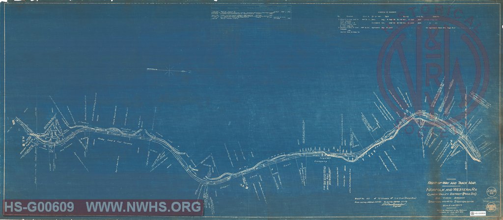 Right-of-Way and Track-Map, Norfolk and Western Ry., Clinch Valley District (Poca Div.) Big Creek Branch Station 105+60 to Station 211+20