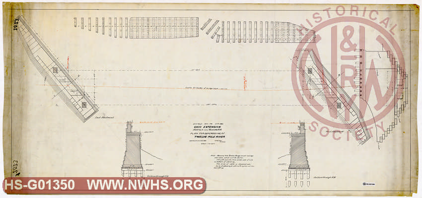 N&W RR, Ohio Extension, Div. No. 2 - Sec. 146. Sta. 1881, Plan for 32rd Crossing of Twelve Pole River