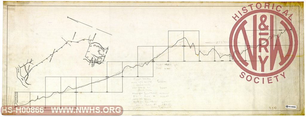 N&W RR Cripple Creek Extension, Profile and Projected line from Foster Falls to Iron Properties of Pulaski Iron Co. (Tipton property)