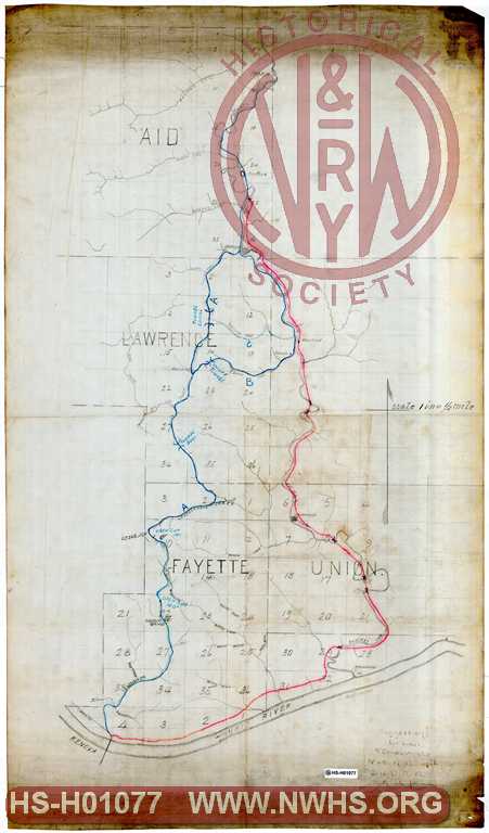 Suggestions for Lines to Connect the N&W RR with C.H.D. RR north from Kenova.