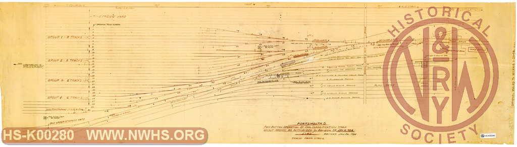 Portsmouth, O., Push Button Operation of Coal Classification Yard, Layout Shown as Authorized on Revision of Jan. 6, 1954