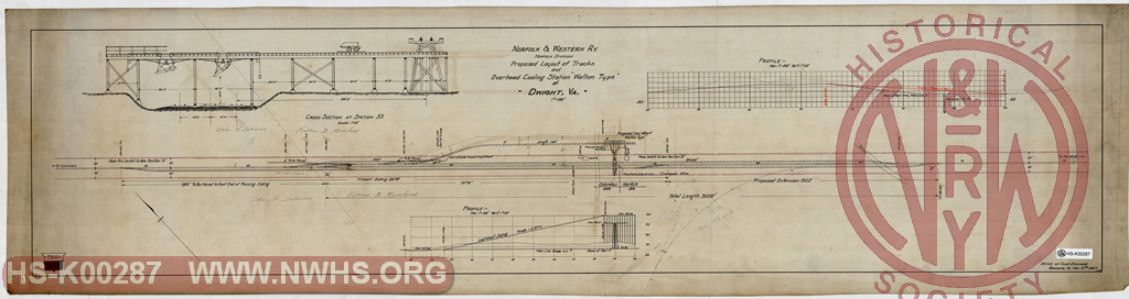 N&W Ry, Norfolk Division, Proposed Layout of Tracks and Overhead Station "Walton Type" at Dwight, Va.