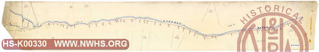 Untitled, Washington Branch early survey, Plimmitts Run, Line P1, P3, Potomac River