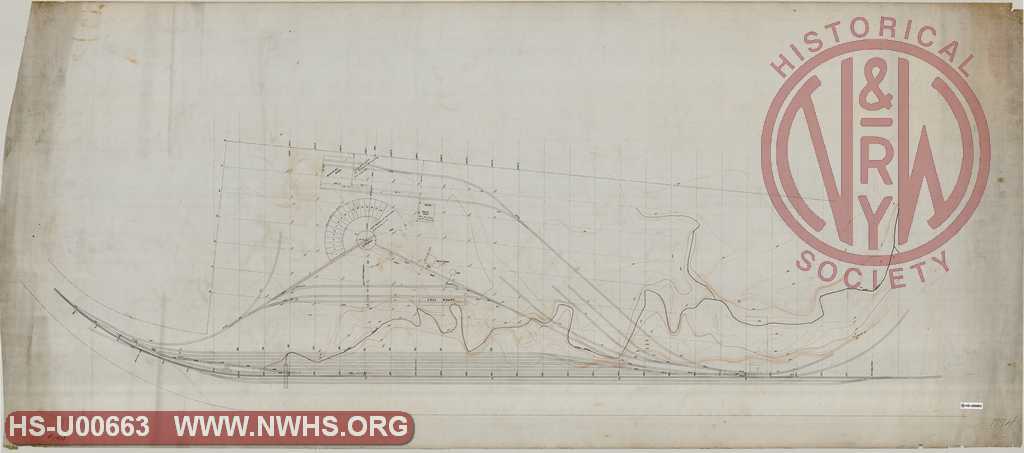 Kenova - shop yards showing proposed location of buildings. This plan has contours.