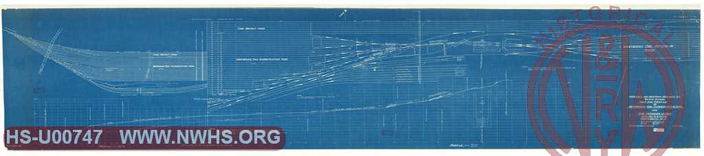 N&W Ry, Scioto Division, Map and Profile of Westbound Coal Classification Yard and car retarder Layout, MP N604 to MP N606, Portsmouth, Ohio