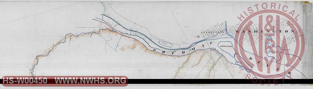 Washington Branch - showing location on Pinnet's Run and connection with PRR at Long Bridge; also shows B&O Location on Pinnet's Run