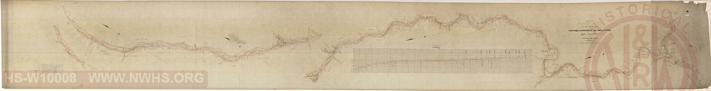 Map and Profile of Located Line , Right Fork of Widemouth Branch